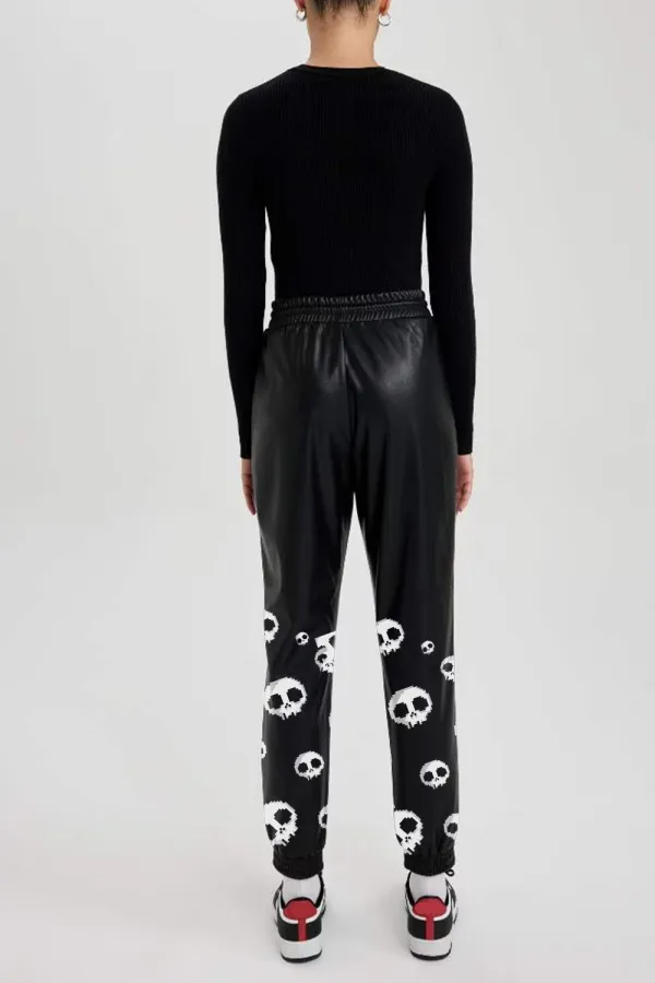 Jogger Faux Leather Trousers