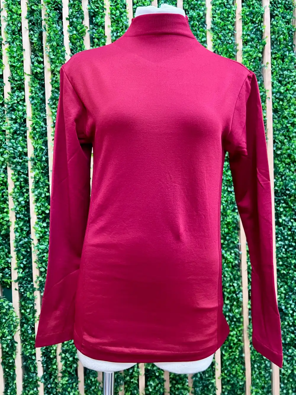 Solid Fleece Mock Neck Top