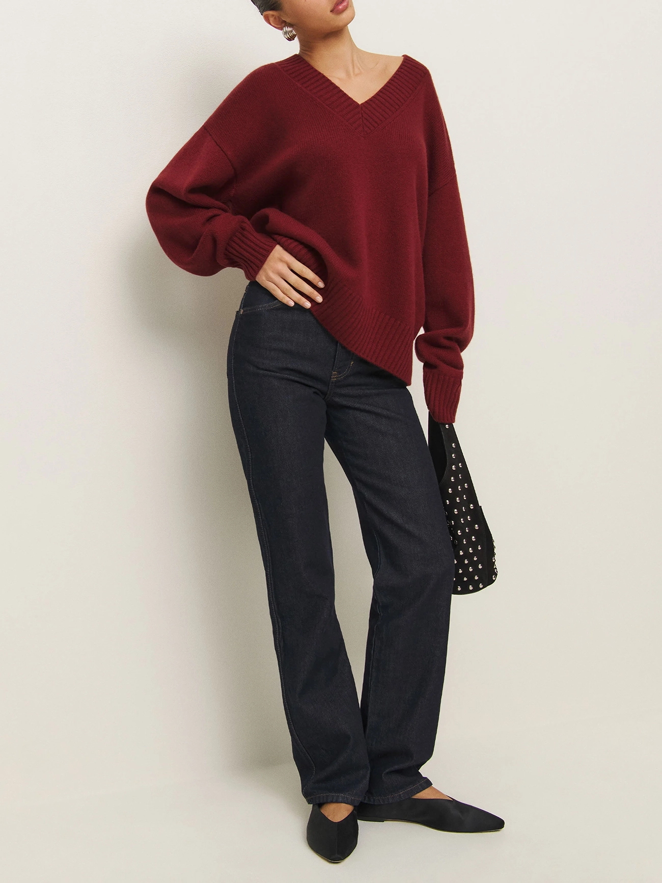 Classic V Neck Knit Sweater
