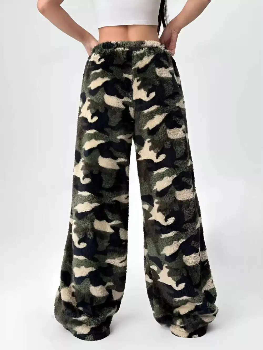 Relaxed Drawstring Wide Leg Pants
