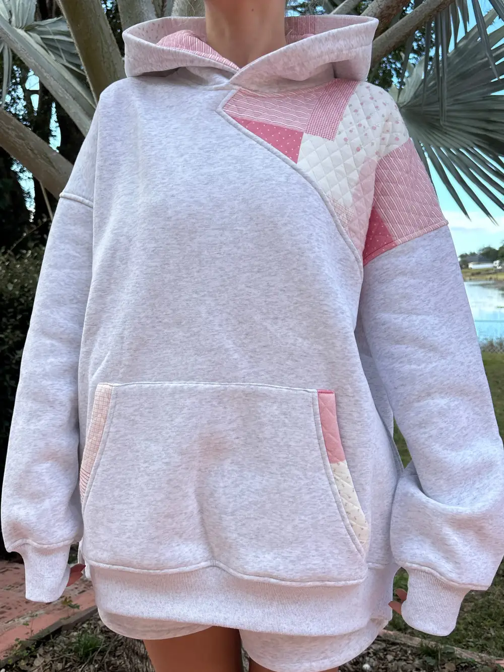 Everyday Quilted Patchwork Hoodie