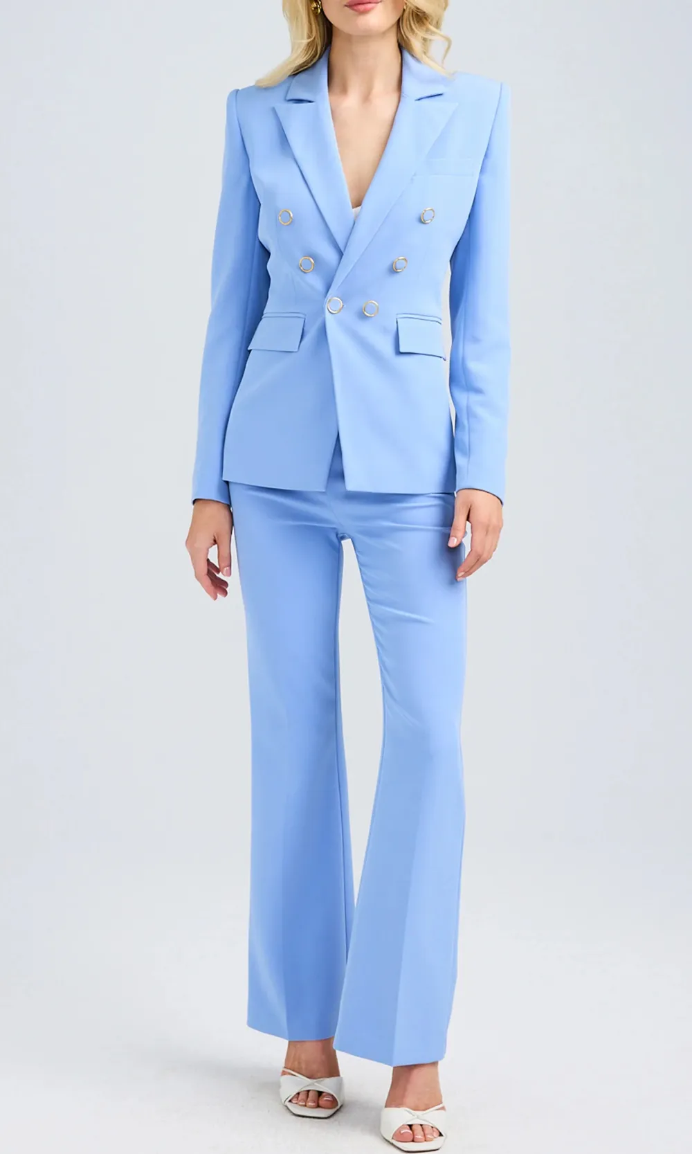 Light Blue Crepe Blazer