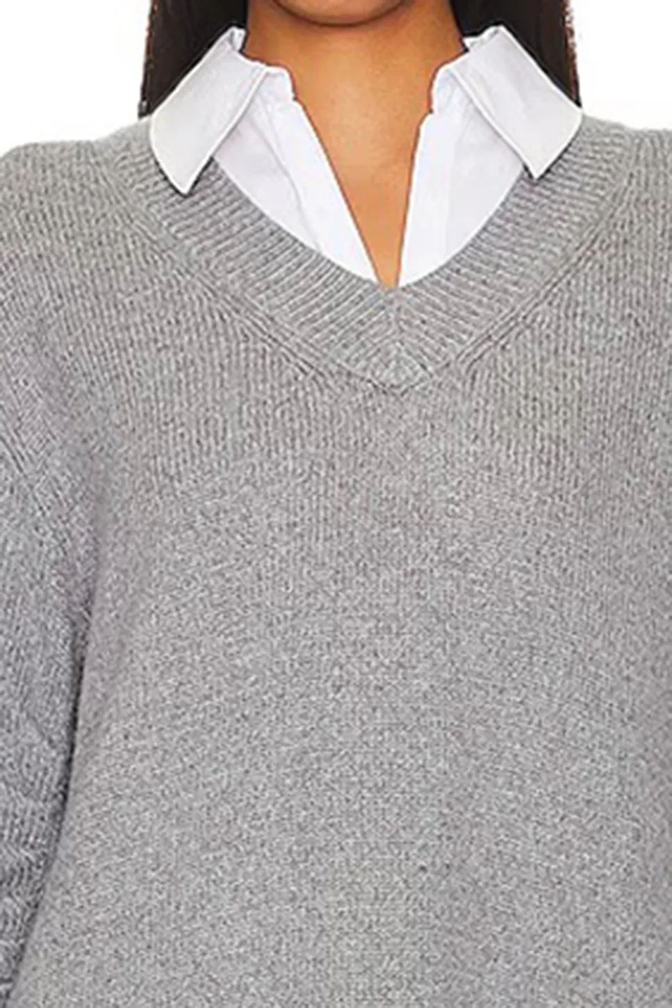 Collar Dress Heather Grey & White