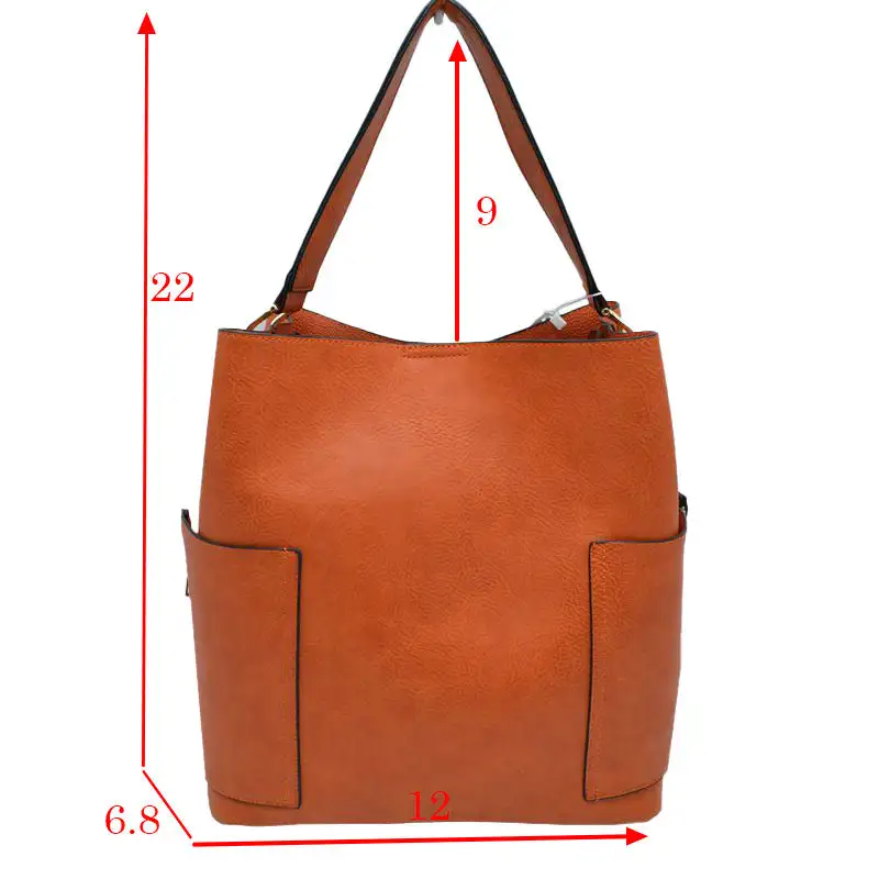 Pocket Bucket Satchel Bag
