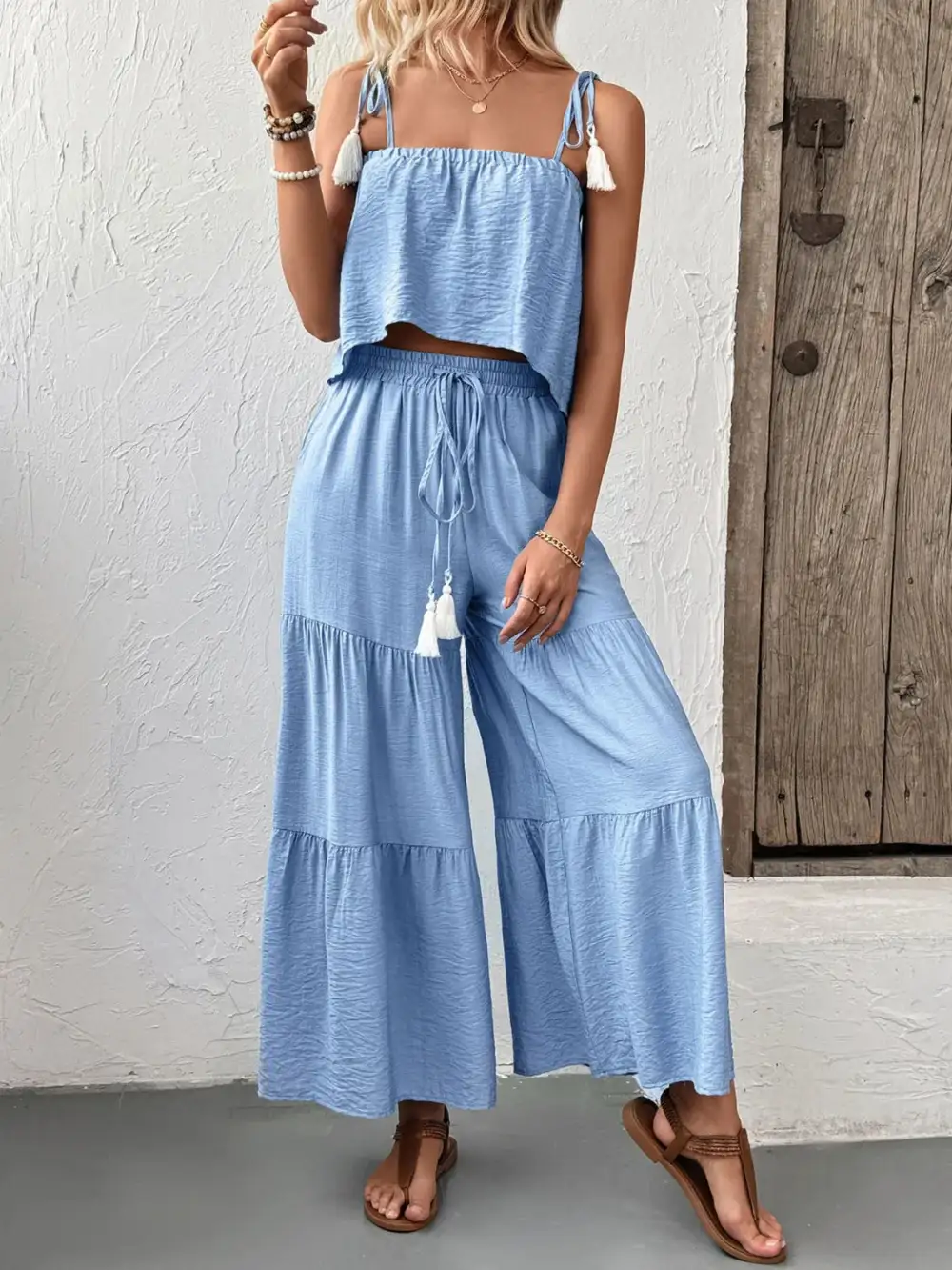 Modern Ruffle Wide Leg Set