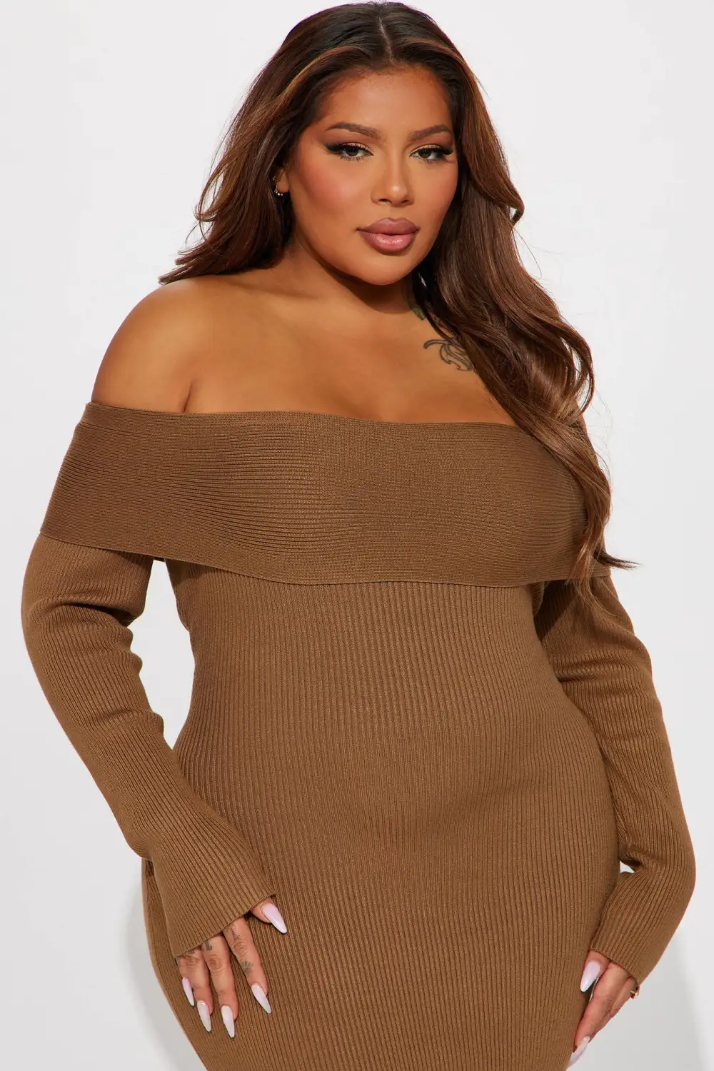 Tamara Sweater Maxi Dress - Camel