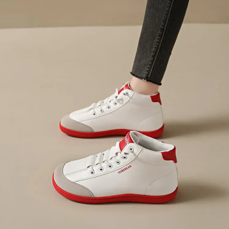 Women’s High-Top Closed Leather Barefoot Shoes - Wide Toe, Durable, Functional Slip-On Walking Shoes for Everyday Use, Back to School, Everyday Shoes