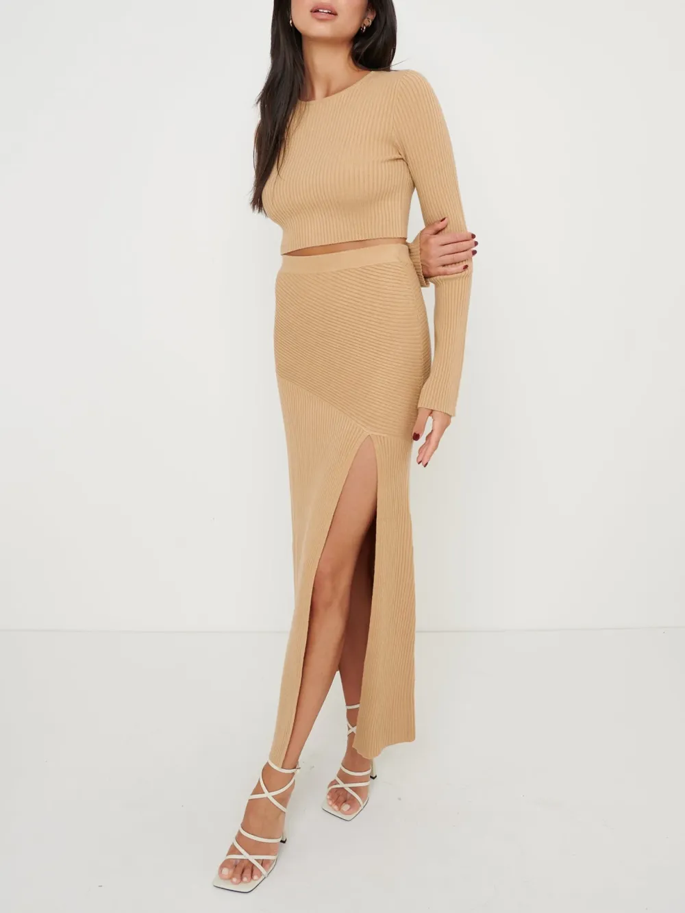 Asymmetric Knit Skirt