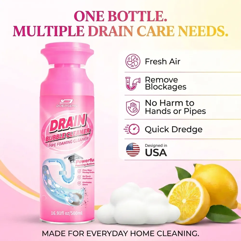 Pipe Cleaner Foam Mousse for Home Use, Sink Deodorizer & Odor Eliminator, Foam Drain Cleaner for Clogged Sewers