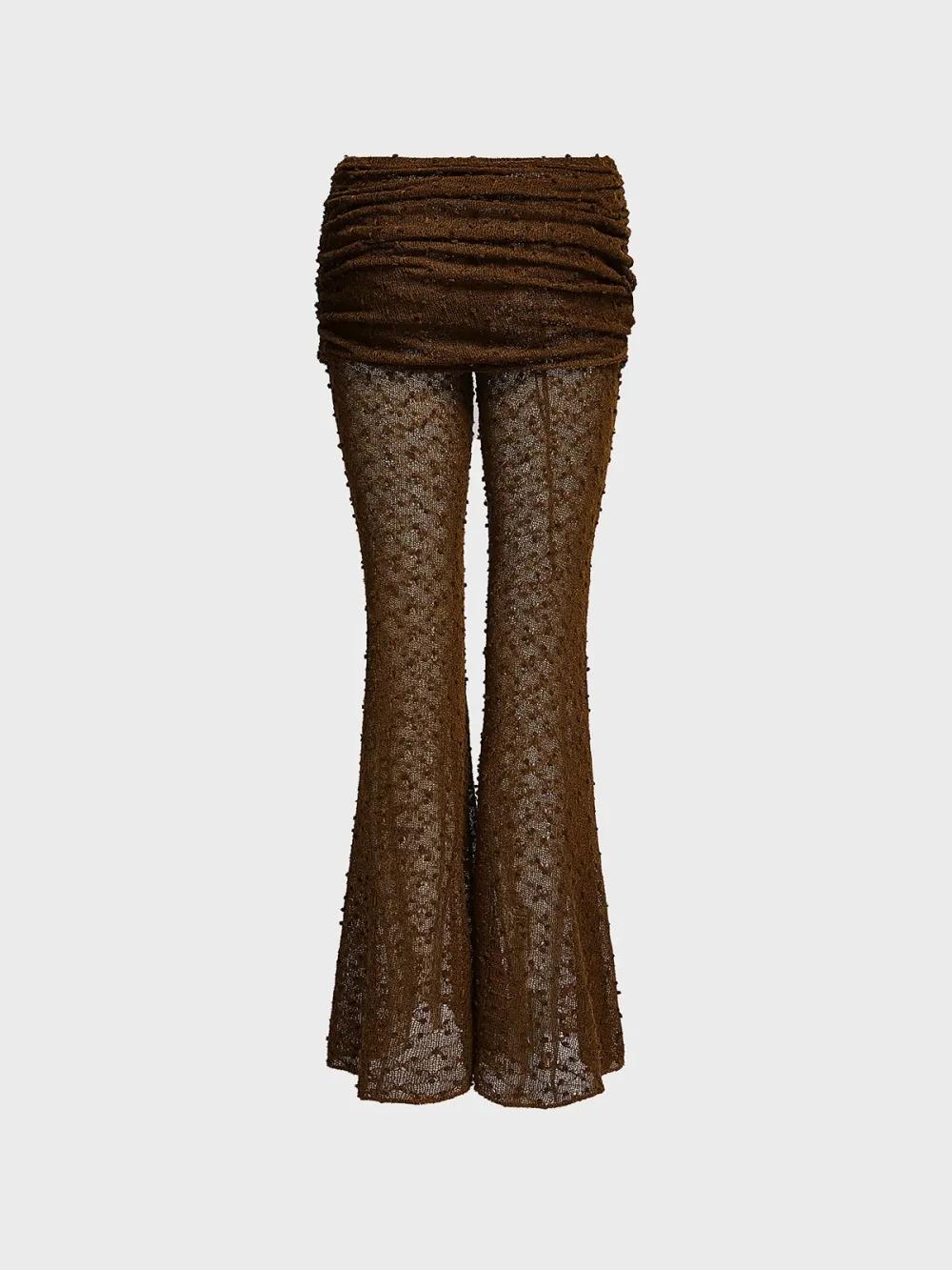 Cut Out Plain Bell-Bottomtrousers Pant