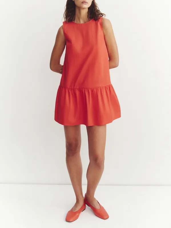 Chilli High-Neck Cotton Mini Dress