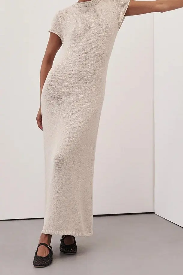 CHALK KNIT MIDI DRESS