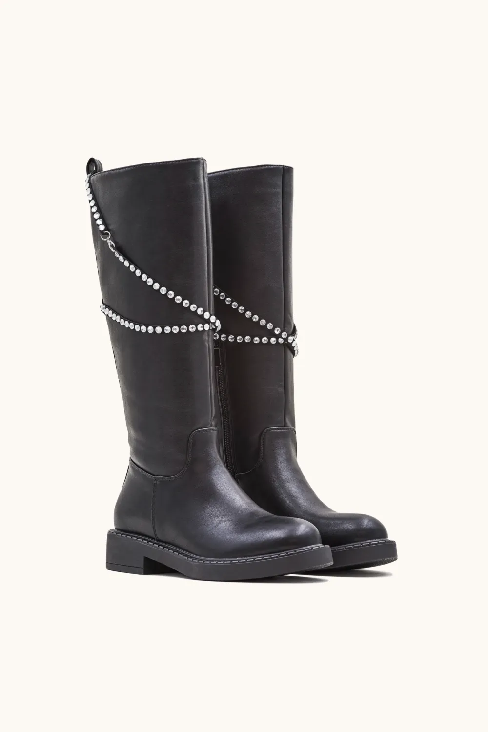 Removable Chain Ankle Boots