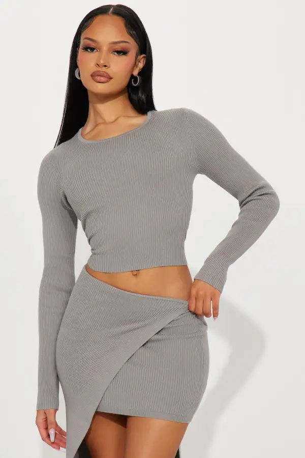 Mikayla Skirt Set - Charcoal