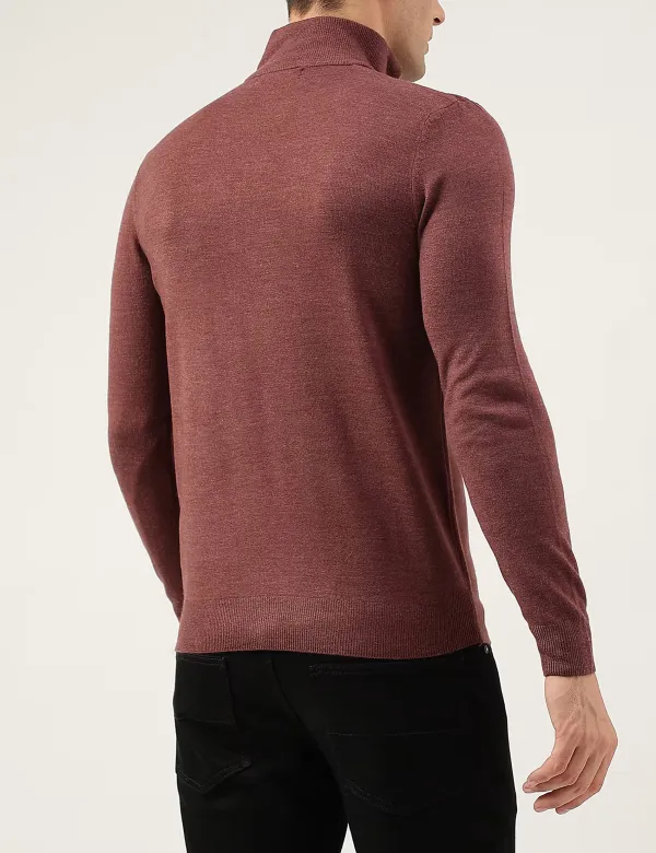 Brick Red Half-Zip Sweater