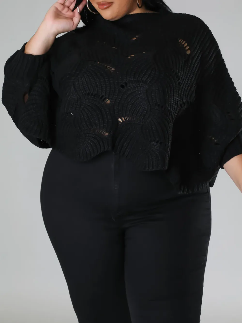 Plus-Size Fashion Women'S Knitted Pullover