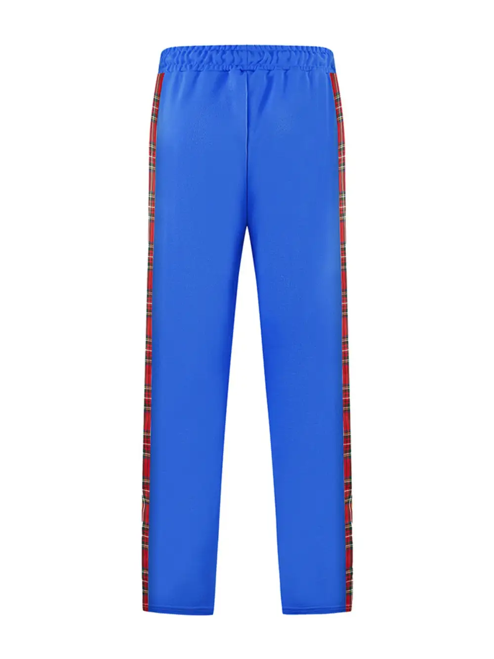 Men's Full Size Drawstring Plaid Side Stripe Pants