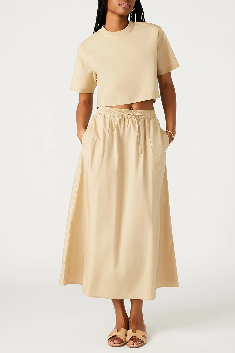 Boxy Cropped Top Black
