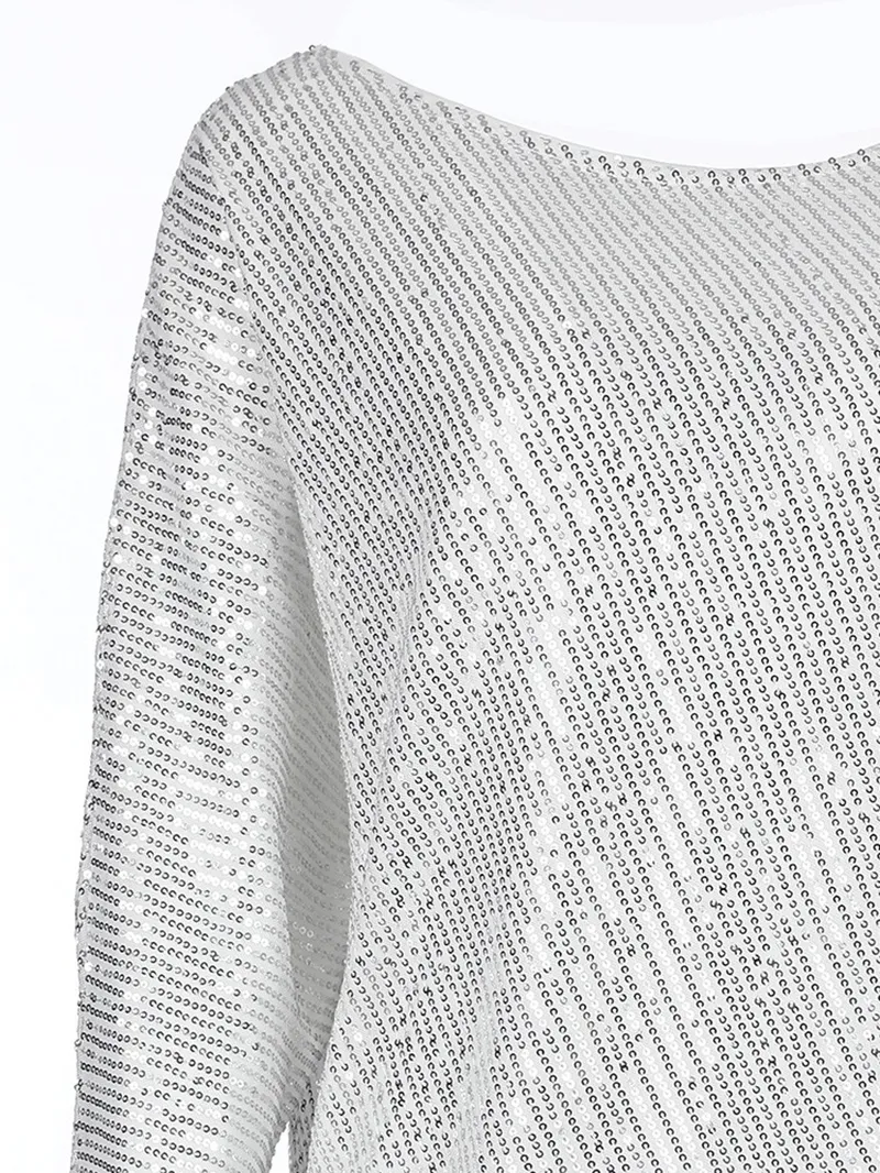 Stylish Sequined Asymmetrical Dress