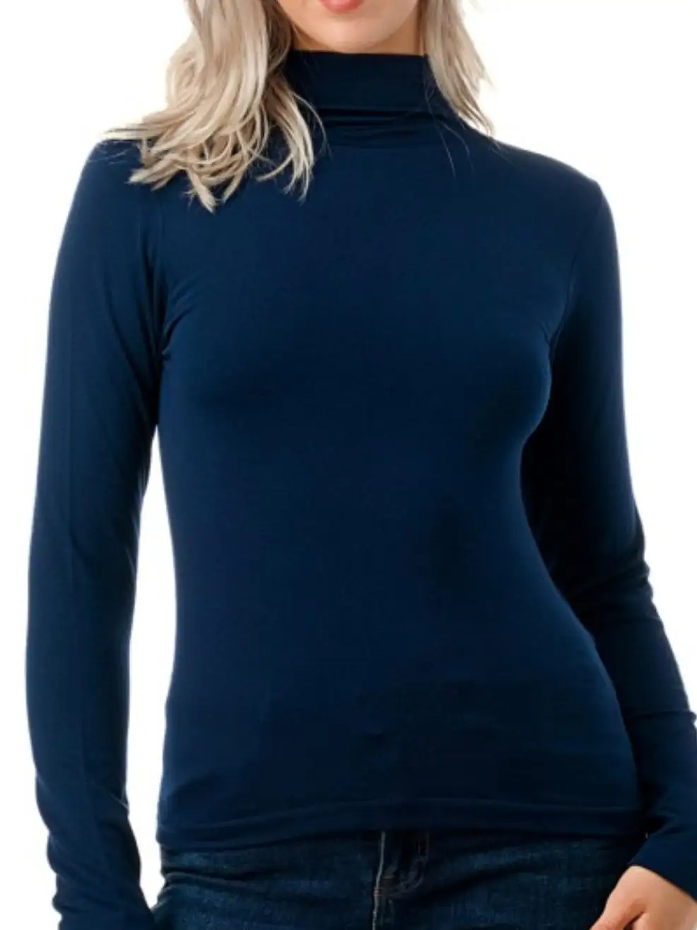 Solid Fleece Mock Neck Top