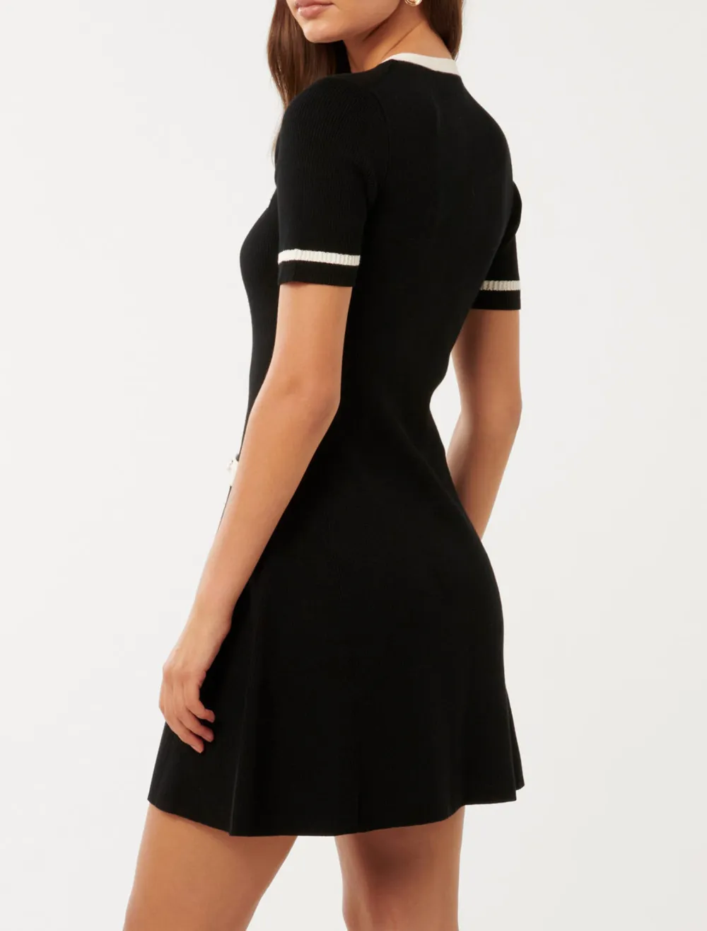 Contrast Knit Mini Dress