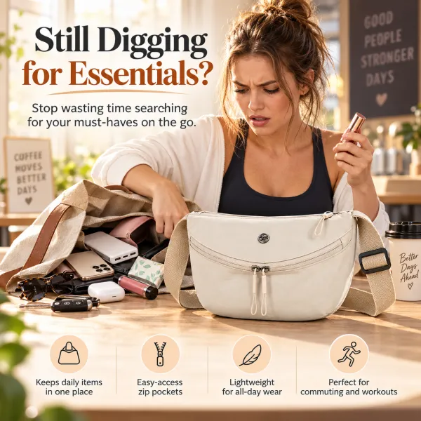 Minimalist half moon shaped crossbody bag