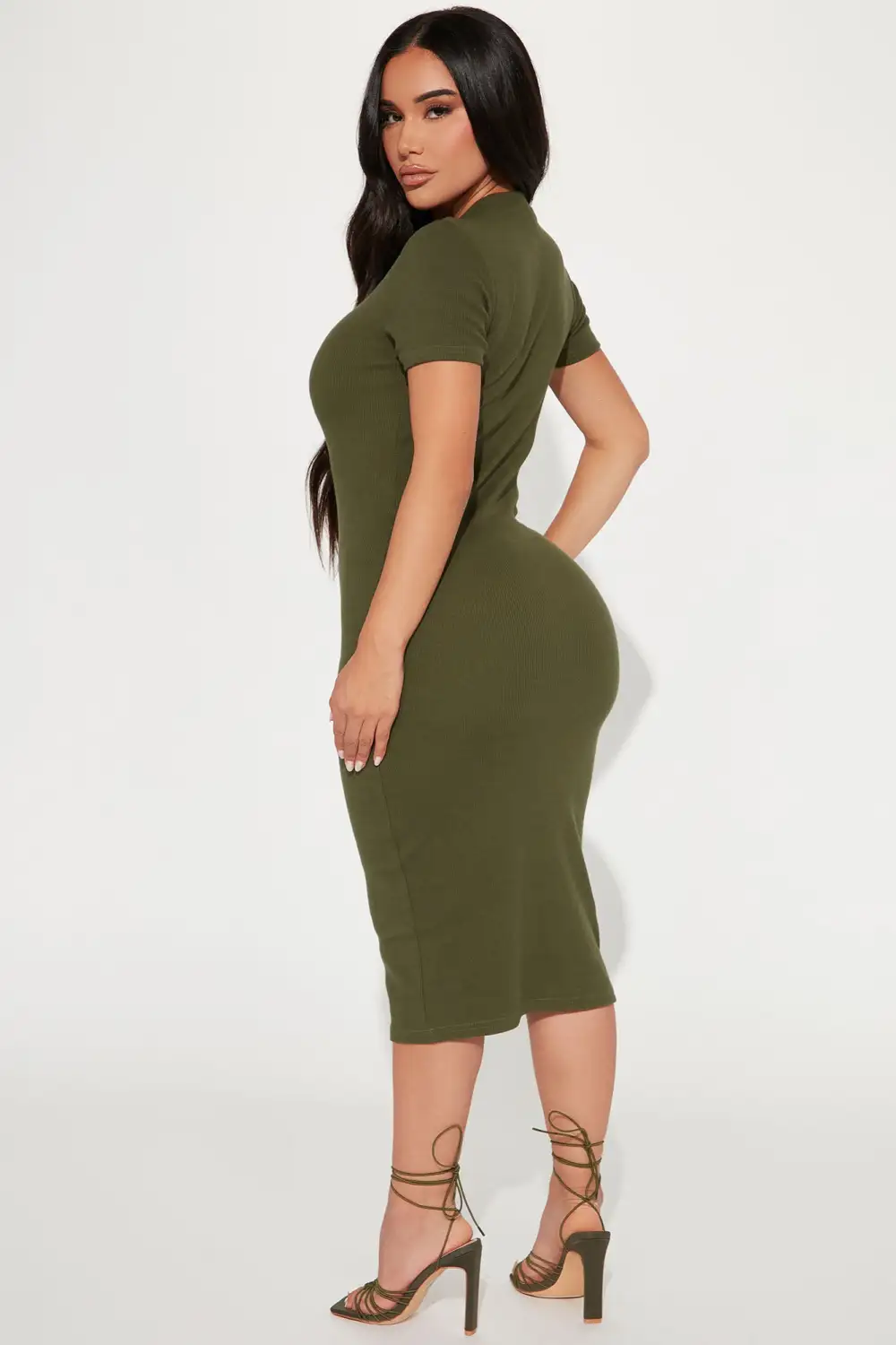 Kacey Knit Midi Dress - Olive