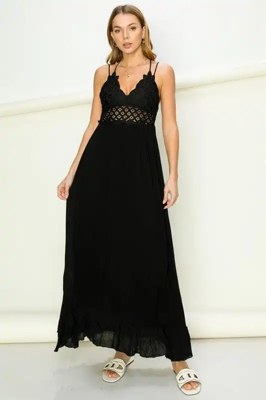 ??GYPSY FOX-HYFVE-Bustier Lace Maxi Dress