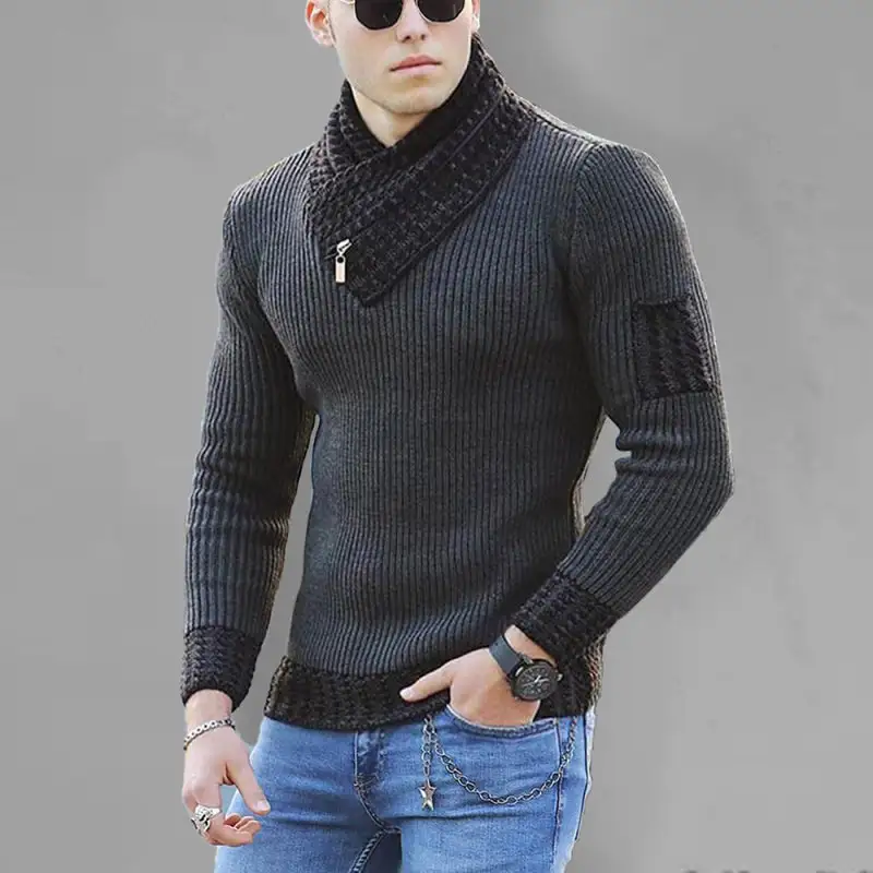 Zip Front Collared Sweater
