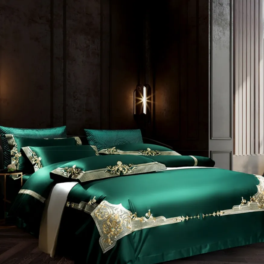 Green Luxury Egyptian Cotton Duvet Cover Set