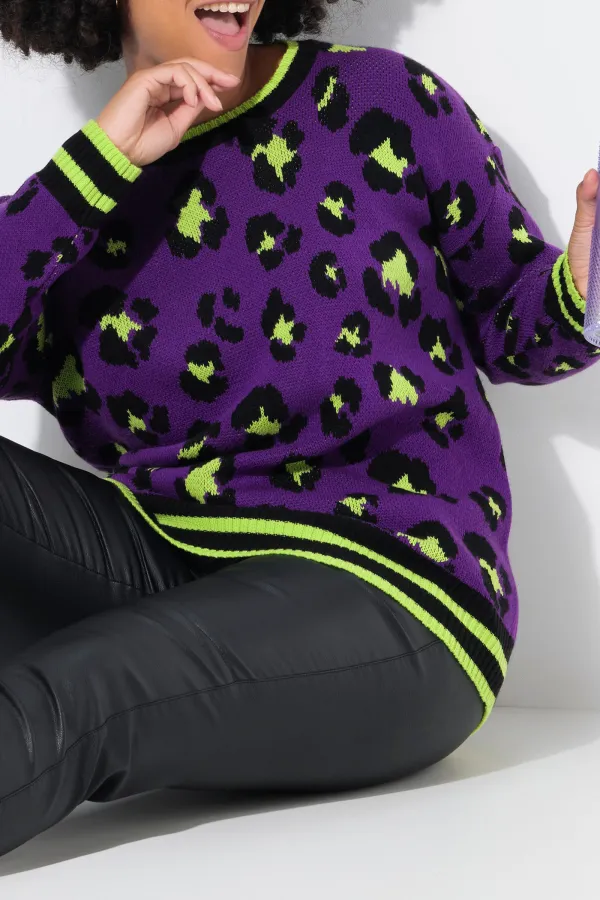 Color Blocking Round Neck Sweater