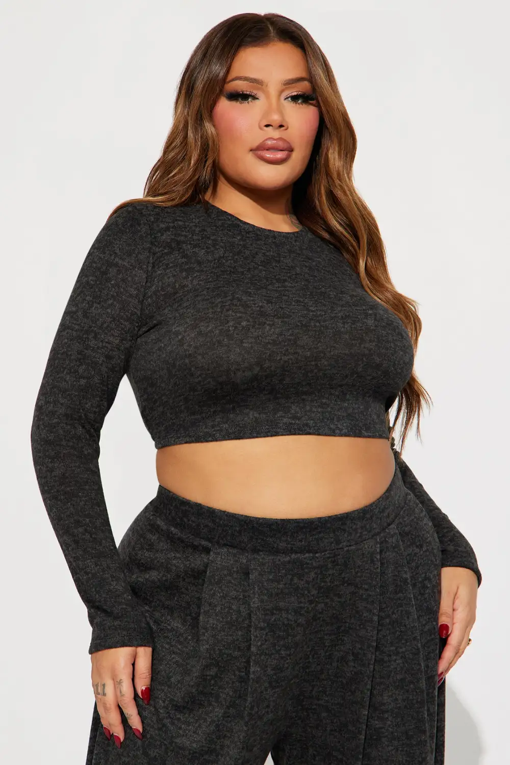 Chosen One Brushed Knit Pant Set - Black