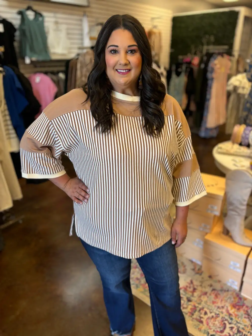 Shelbie Striped Top - Plus