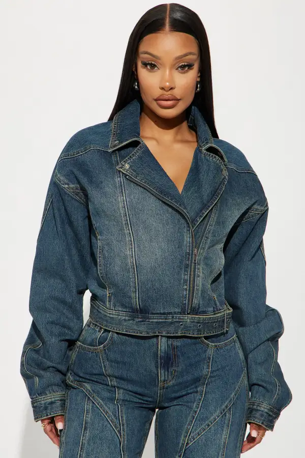 Natalya Denim Pant Set - Dark Wash