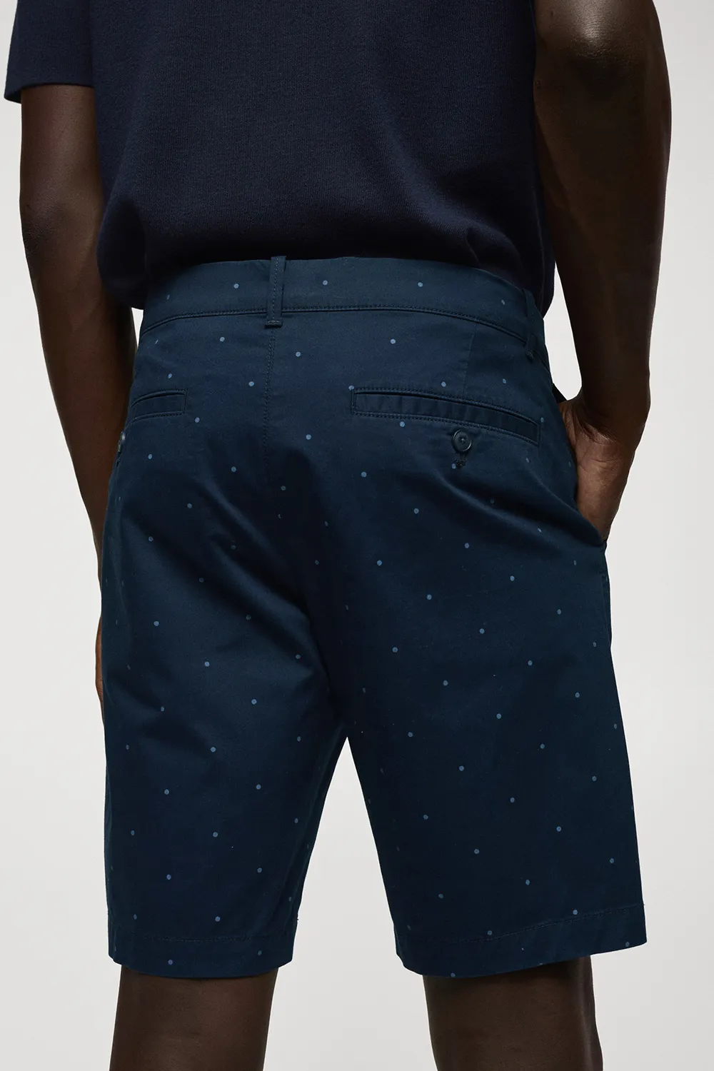 Slim-Fit Cotton Micro-Print Shorts