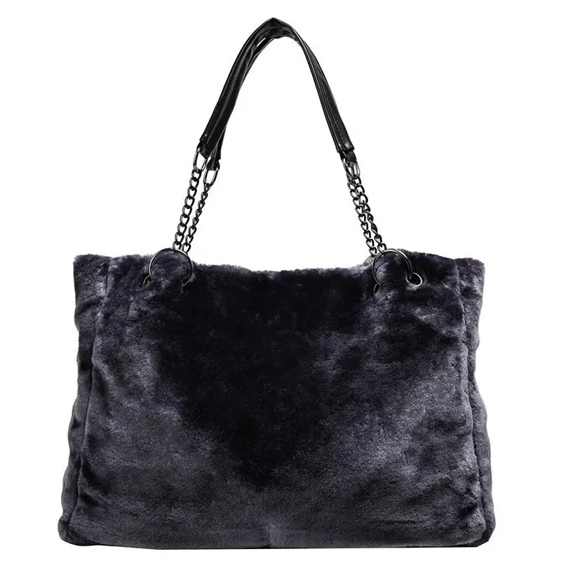 Ultra-Soft Plush Handbag Wool Fabric Cozy Casual Bag