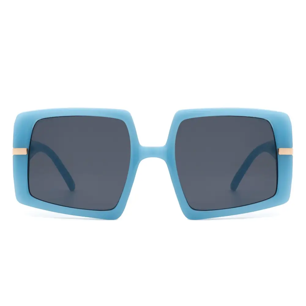Polished Square Flat Top Frame Sunglasses