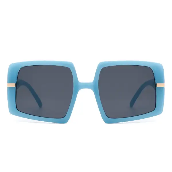 Polished Square Flat Top Frame Sunglasses
