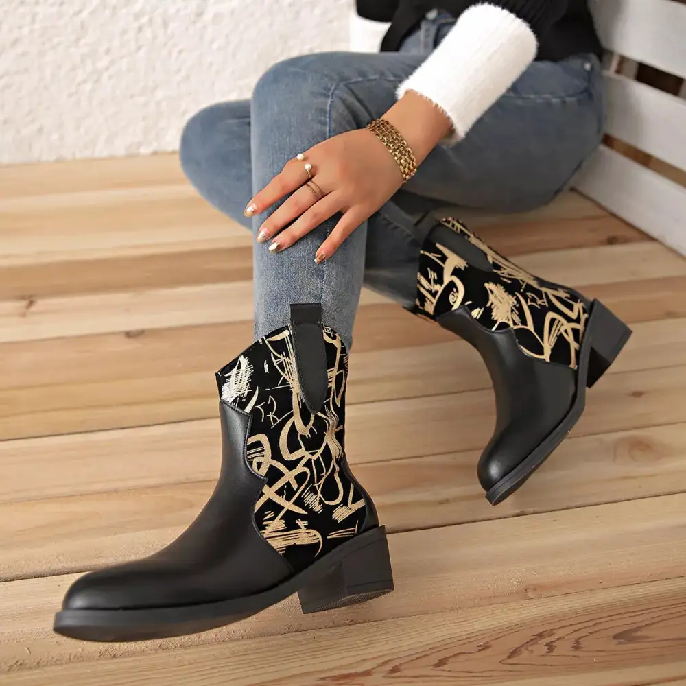 Classic Pointed Toe Block Heel Boots