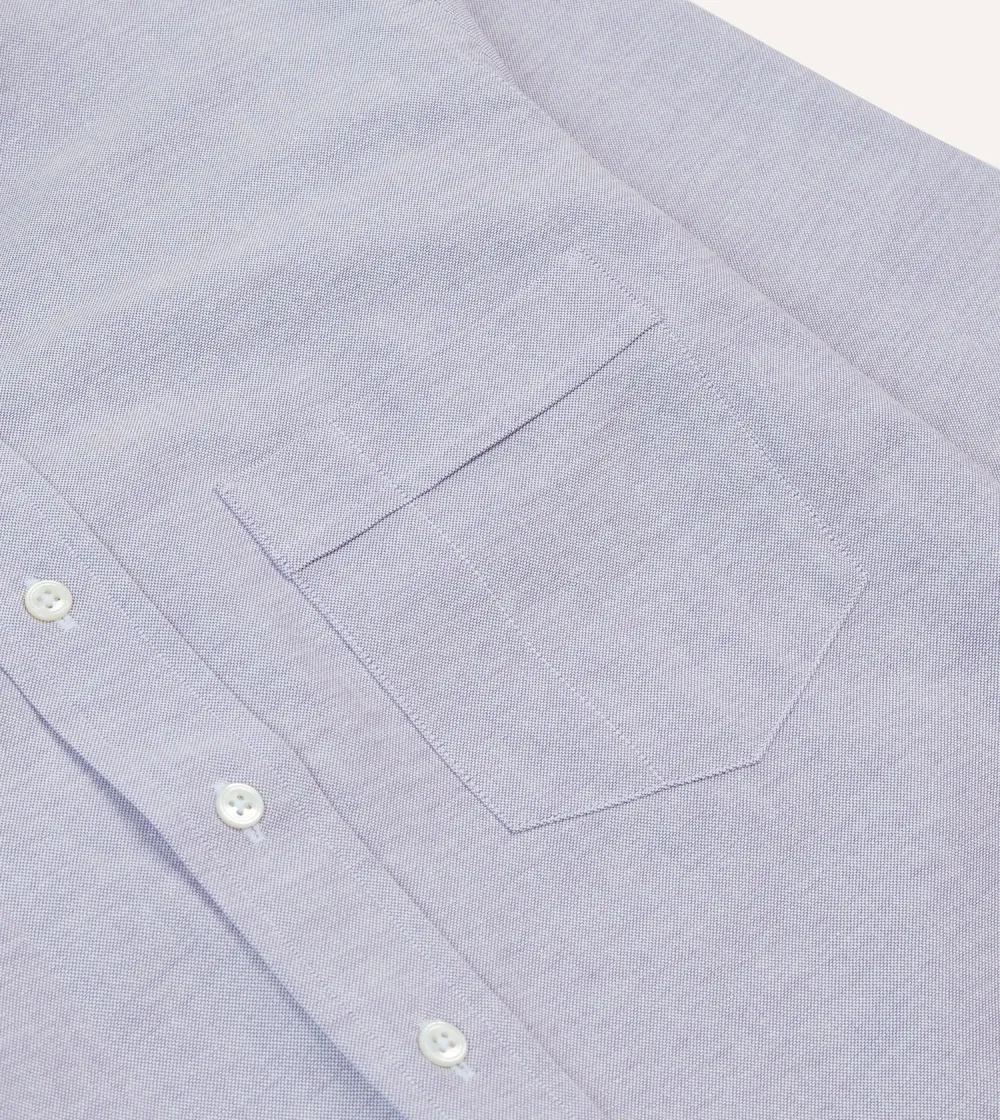 Lilac Button Front Cotton Oxford Cloth Button-Down Shirt