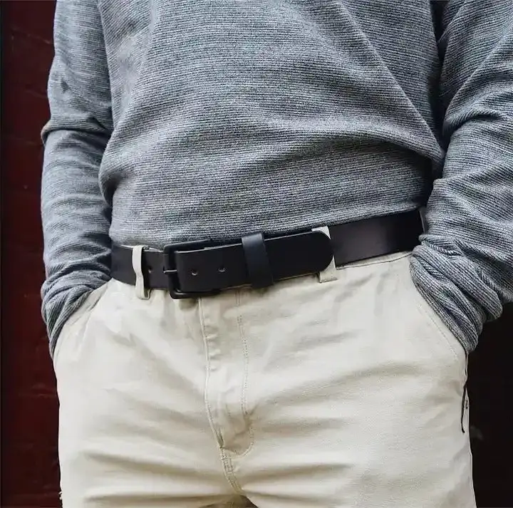 100% Handmade Full-Grain Buffalo Leather Belt – Built to Last