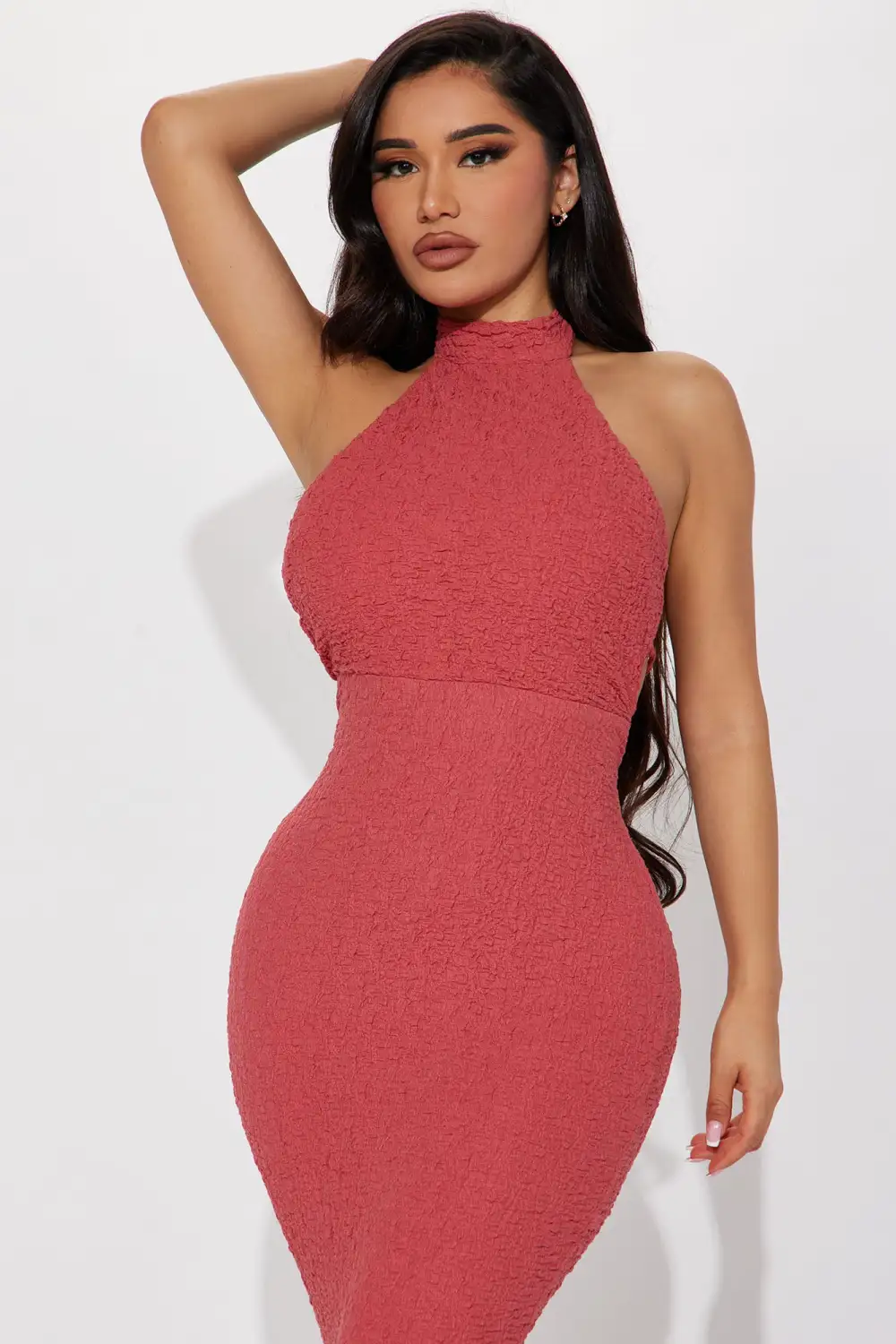 Taelynn Textured Maxi Dress - Marsala