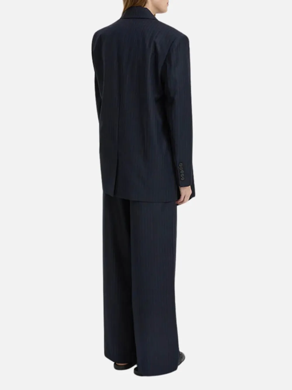 Wool-Blend Lapel Blazer