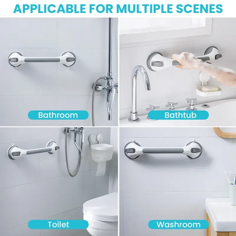 New Drill-Free Large Suction Cup Safety Grab Bar Bathroom Door Toilet Elderly Anti-Slip Waterproof Handle