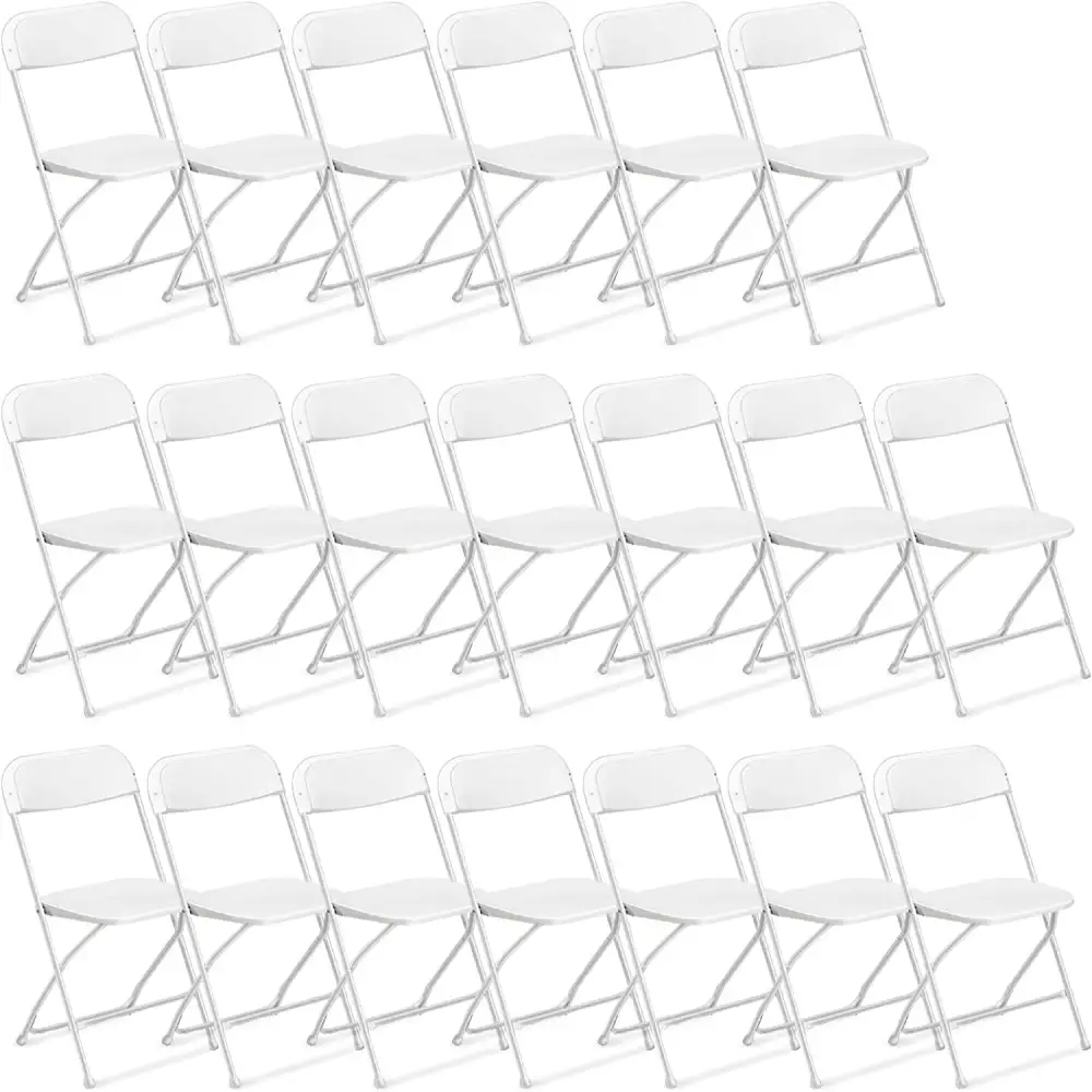 4/5/6/10/20/40 Pack Portable Plastic Folding Chair 350lb Stackable Commercial Seat with Steel Frame Party Chairs Black/White