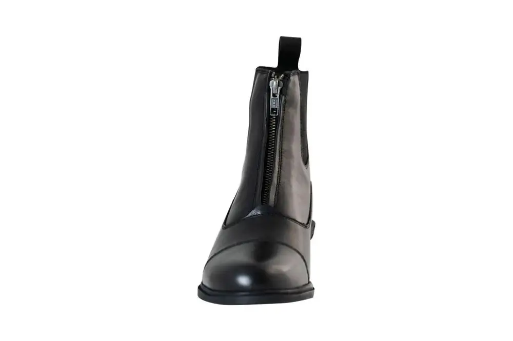 Structured Zip Leather Paddock Boots