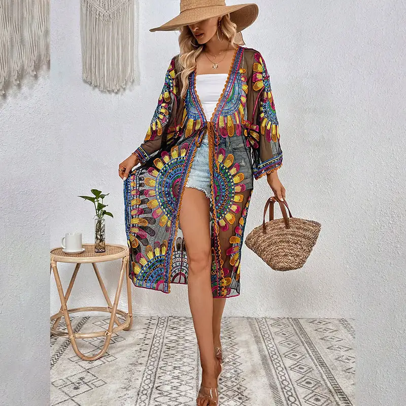 Lightweight Lace Cardigan Swim Cover Up