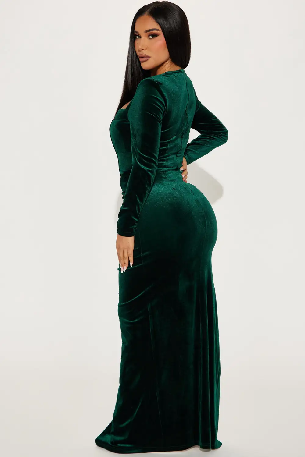 Fiona Velvet Maxi Dress - Hunter