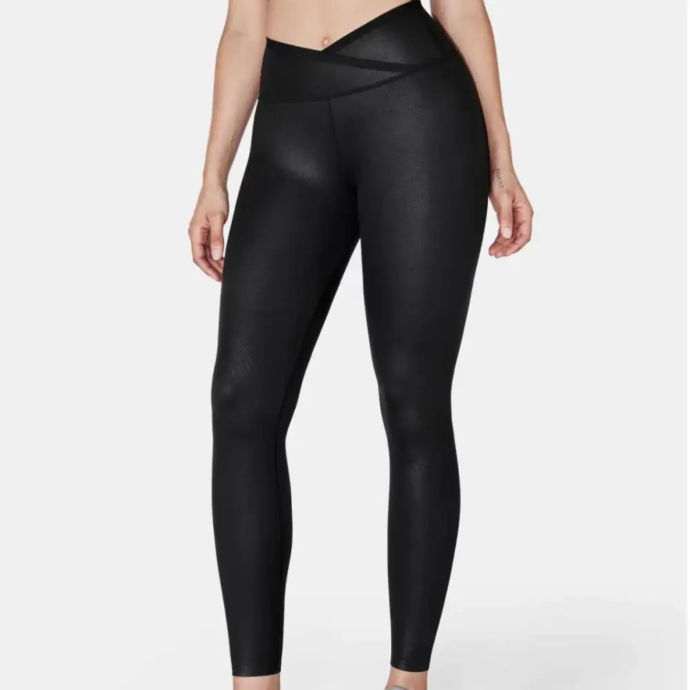 Body Sculpt Faux Leather Side Pocket Leggings