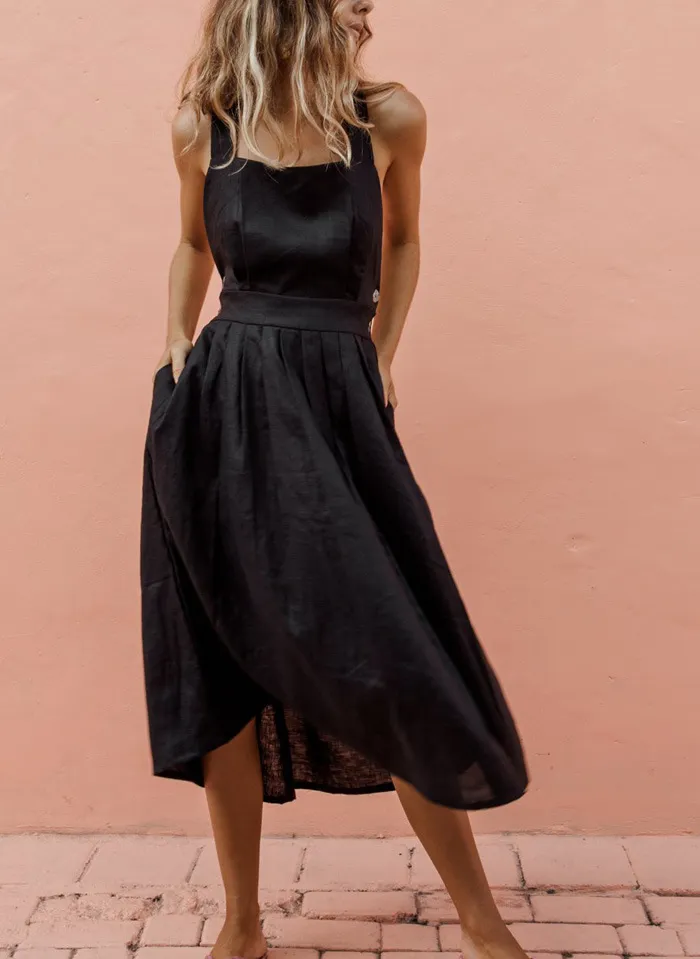 Backless Lace Up Dress